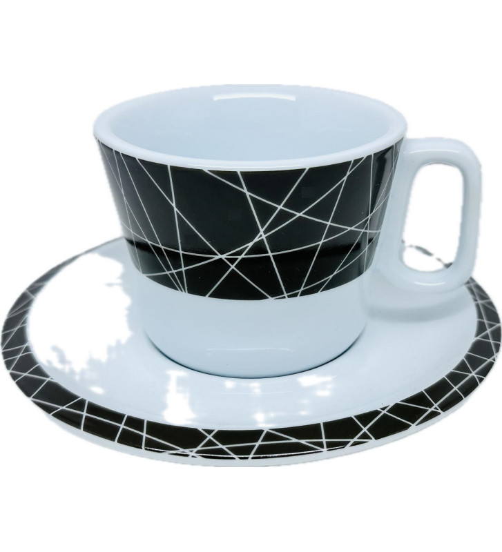 Giannini Shapes, set 4 tazze da cappuccino con piattino in porcellana