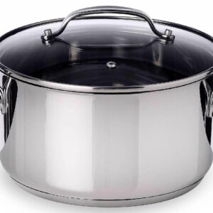 Mepra sintesi pentola cm 24 in acciaio inox 18/10 con coperchio in vetro adatto ad induzione