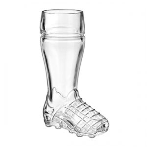 Borgonovo set 2 bicchiere calice 50cl da birra boot soccer in finissimo vetro