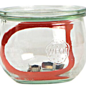 Weck vasetto ml 580 con coperchio 10 cm, completo di guarnizione e clips, vetro, trasparente