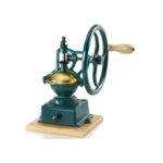 Tre Spade macina caffè a volano color verde, in metallo e legno, qualità extra