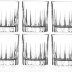 Rcr timeless set di 6 bicchieri liquore cl 8 eco-crystal glass luxion®