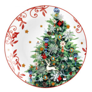 Fade xmas dream Natale, piatto rotondo 30 cm in fine porcellana