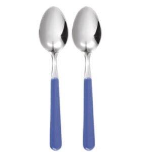Excelsa, set 2 cucchiai tavola azzurro, in acciaio inox nickel free