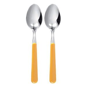Excelsa, set 2 cucchiai tavola giallo, in acciaio inox nickel free