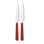 Excelsa, set 2 coltelli tavola rosso, in acciaio inox nickel free