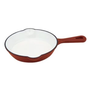 Ilsa mini padella 2 becchi in ghisa rossa cm 16x3,5 cl 45 prodotto professionale