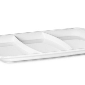Omada antipastiera square bianco, lunghezza 28 cm, 3 scomparti