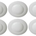 Gural Reno, set 6 piatto fondo pasta bowl 26 cm, in fine porcellana bianca