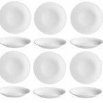Titan set 6 piatto fondo 23 cm vetro opale bianco