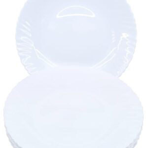 Titan set 6 piatto piano 24 cm vetro opale bianco