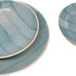 Quisquilie Sardinia turchese, set 18 piatti in fine porcellana