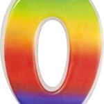 Wilton candela numero 0 arcobaleno cera 7,5 cm