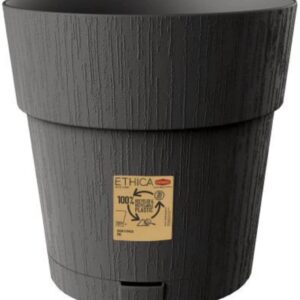 Stefanplast vaso fioriera ethica ø 20 grafite, con riserva d'acqua