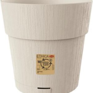 Stefanplast vaso fioriera ethica ø 25 gesso, con riserva d'acqua