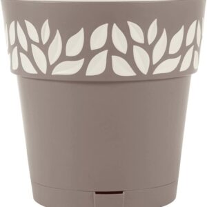 Stefanplast vaso fioriera cloe ø 25 tortora, con riserva d'acqua