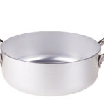 Pentole agnelli casseruola bassa ø 45 professionale, in alluminio puro, 2 manici inox