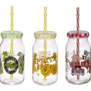Cerve friendly, set 6 bicchiere da cocktail con cannuccia non estraibile 45 cl