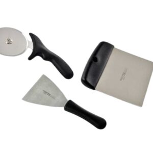 Svanera set 3 pz pizzaiolo, rotella, spatola, raschietto, qualità professionale
