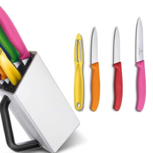 Victorinox swiss classic ceppo porta coltelli bianco con spelucchini assortiti