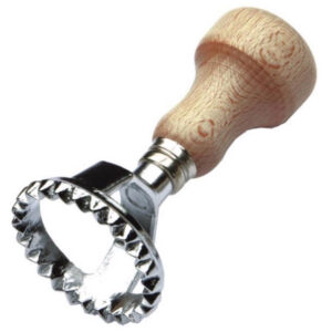Zaseves stampo tondo per ravioli medio, 48 mm in zama , manico legno