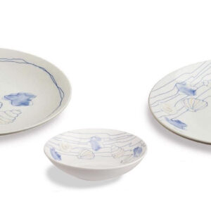 Tognana Perla conchiglie, set 18 piatti piani fondi frutta, new bone china