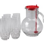 Bormioli rocco set 7 pezzi drink fresco, caraffa con coperchio, 6 bicchieri bibita