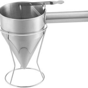 Eva imbuto dosatore professionale ø 13 colino dosatore per dolci 1,0 lt acciaio inox, con supporto colatore professionale