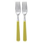 Excelsa, set 2 forchette tavola verde, in acciaio inox nickel free