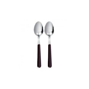 Excelsa, set 2 cucchiai tavola bordeaux, in acciaio inox nickel free