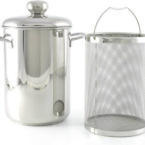 Pintinox cuoci asparagi in acciaio inox 18/10, con coperchio e cestello, diametro 17 cm