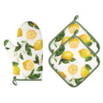 Fade jaffa, set 3 pz,2 presine + guanto forno in puro cotone