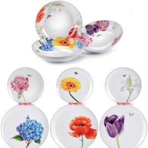 Fade ikebana, servizio piatti 18 pezzi in fine porcellana, qualità extra