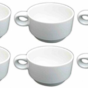 Table top set 6 tazza cappuccino impilabile cl 22 in porcellana