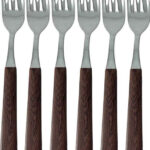 Bonomi set 6 forchetta tavola plastica mogano