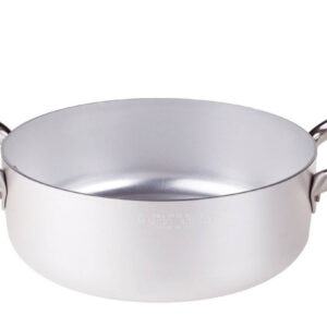 Pentole Agnelli casseruola bassa ø 24 professionale, in alluminio puro, 2 manici inox