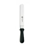 Ausonia, spatola cuoco inox cm 10 con manico in plastica nero