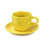 Fade carioca giallo, set 6 tazze caffè in fine porcellana, qualità extra