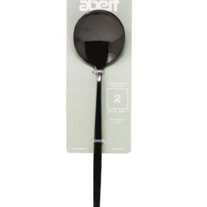 Abert Porto black, Set 2 pz cucchiaio tavola in PVD nero, acciaio inox 18/c