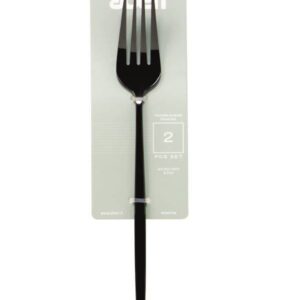 Abert Porto black, Set 2 pz forchetta tavola in PVD nero, acciaio inox 18/c