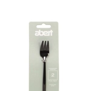Abert Porto black, Set 2 pz forchetta dolce in PVD nero, acciaio inox 18/c