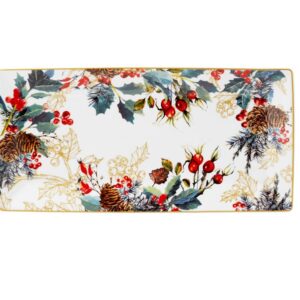 Fade Faith vassoio rettangolare cm 31,5 x15,5 in fine porcellana