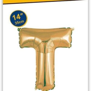 Rocca fun factory, palloncino lettera T oro minishipe 14 - 35 cm 1 pz
