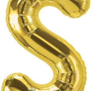 Rocca fun factory, palloncino lettera S oro mega 40 - 101 cm 1 pz