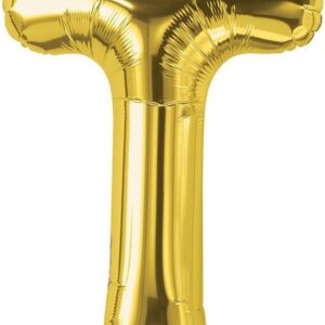 Rocca fun factory, palloncino lettera T oro mega 40 - 101 cm 1 pz
