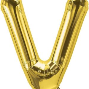 Rocca fun factory, palloncino lettera V oro mega 40 - 101 cm 1 pz