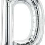 Rocca fun factory, palloncino lettera D argento mega 40 - 101 cm 1 pz