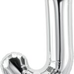 Rocca fun factory, palloncino lettera J argento mega 40 - 101 cm 1 pz