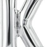 Rocca fun factory, palloncino lettera K argento mega 40 - 101 cm 1 pz