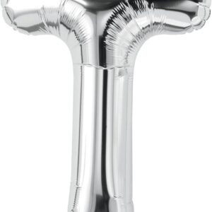 Rocca fun factory, palloncino lettera T argento mega 40 - 101 cm 1 pz